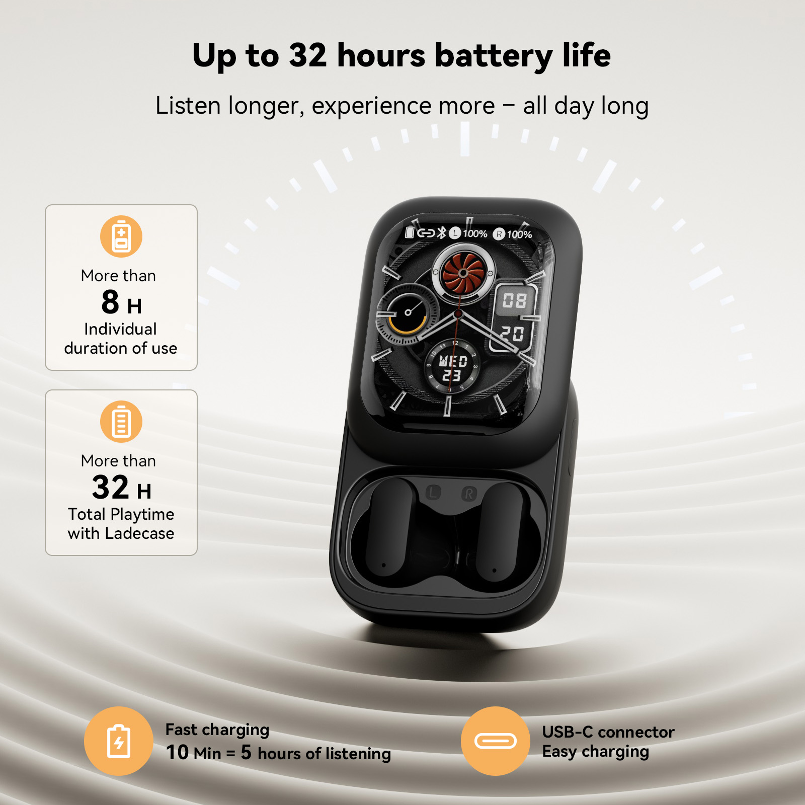 Headphones - ZNP N04 Wireless Bluetooth Earbuds AI
